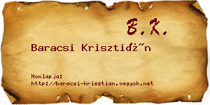 Baracsi Krisztián névjegykártya
